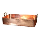Used Copper Rectangular Shallow Roasting Pan